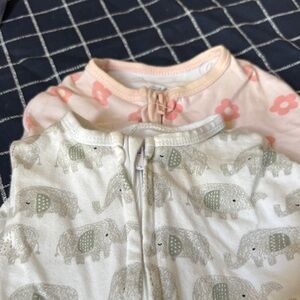 SwaddleMe Sleep Sacks with Elephant and Floral Patterns - Cream and Pink